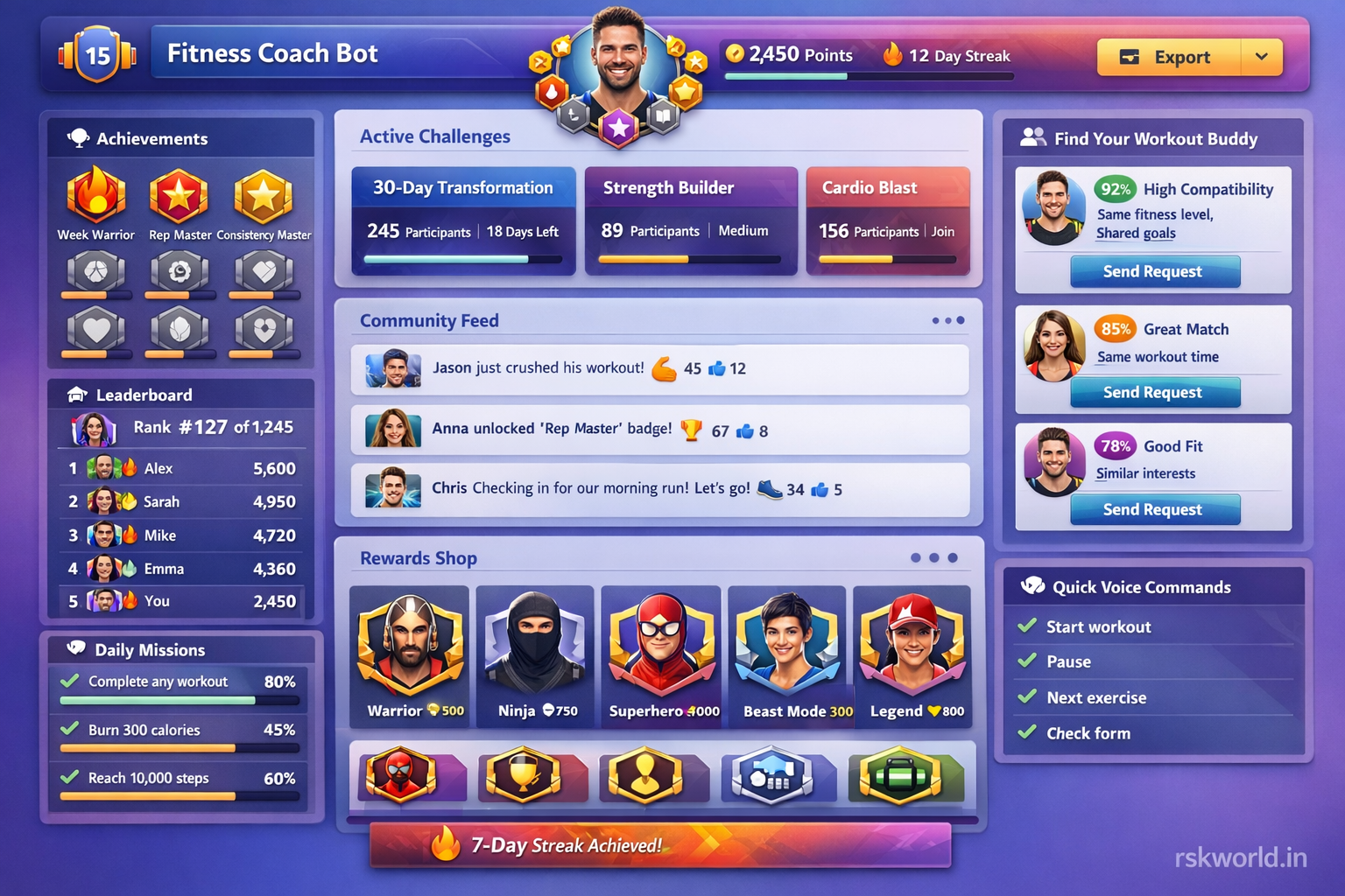 Fitness Coach Bot - rskworld.in