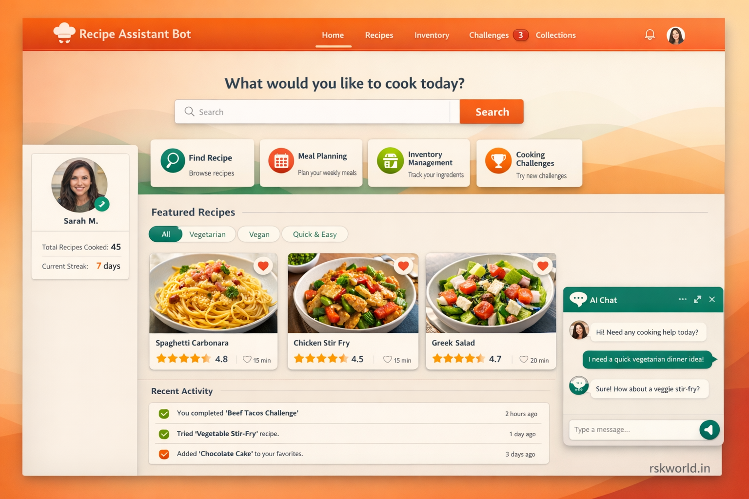 Recipe Assistant Bot - RSK World