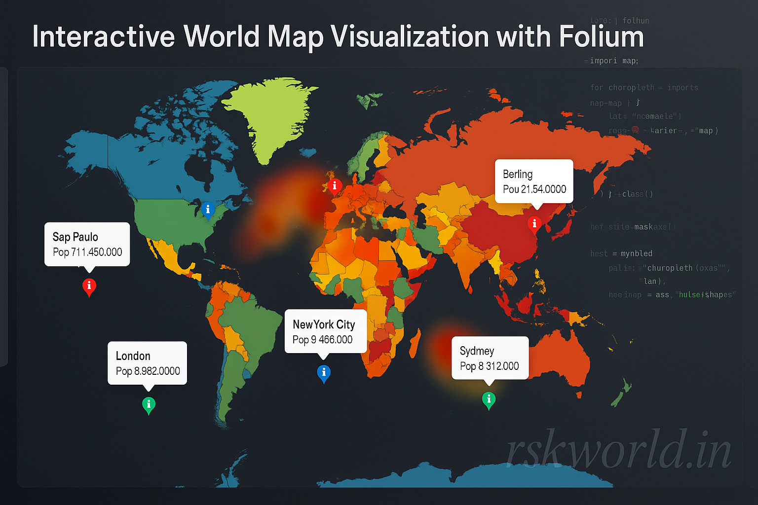 Interactive World Map Visualization - rskworld.in