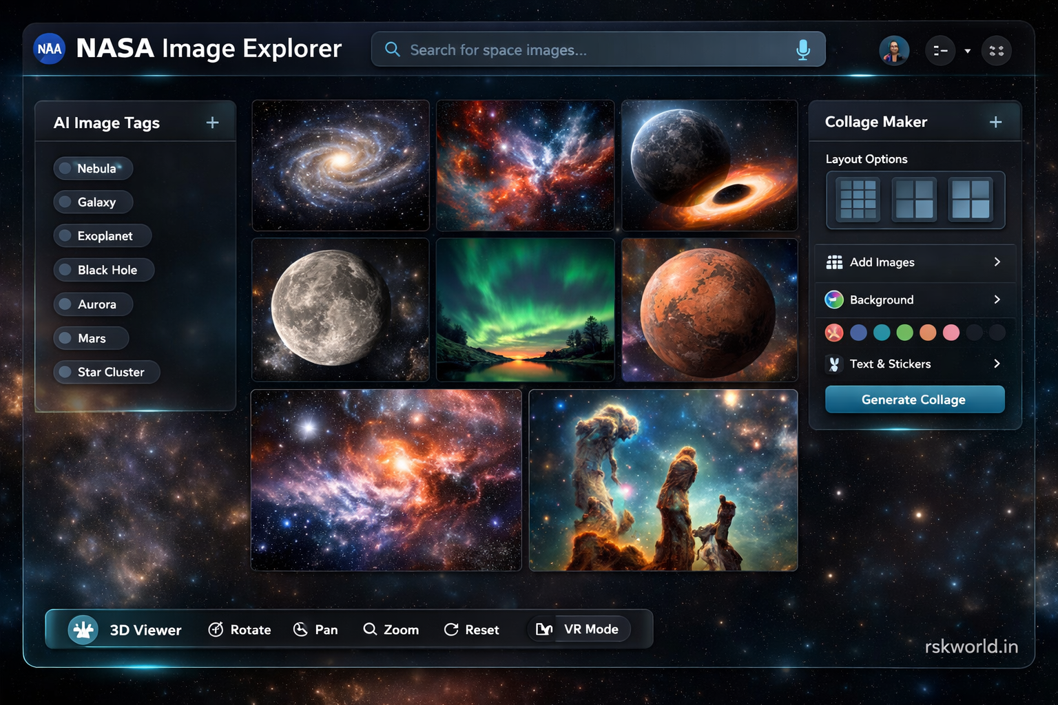 NASA Image Explorer - rskworld.in