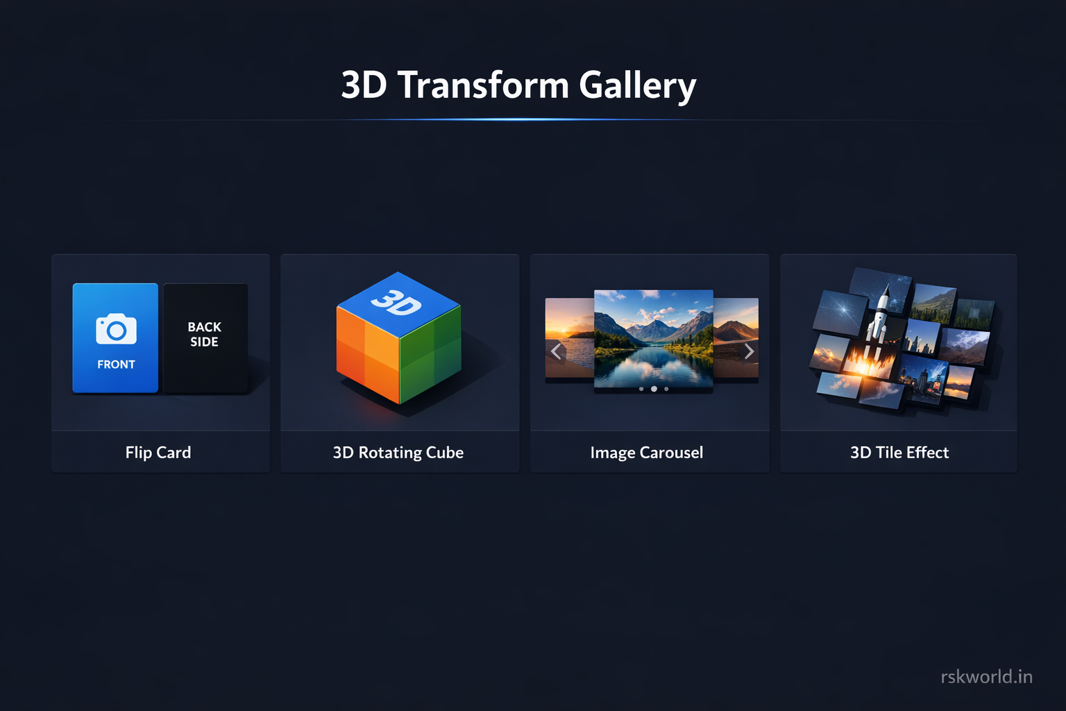 3D Transform Gallery - rskworld.in