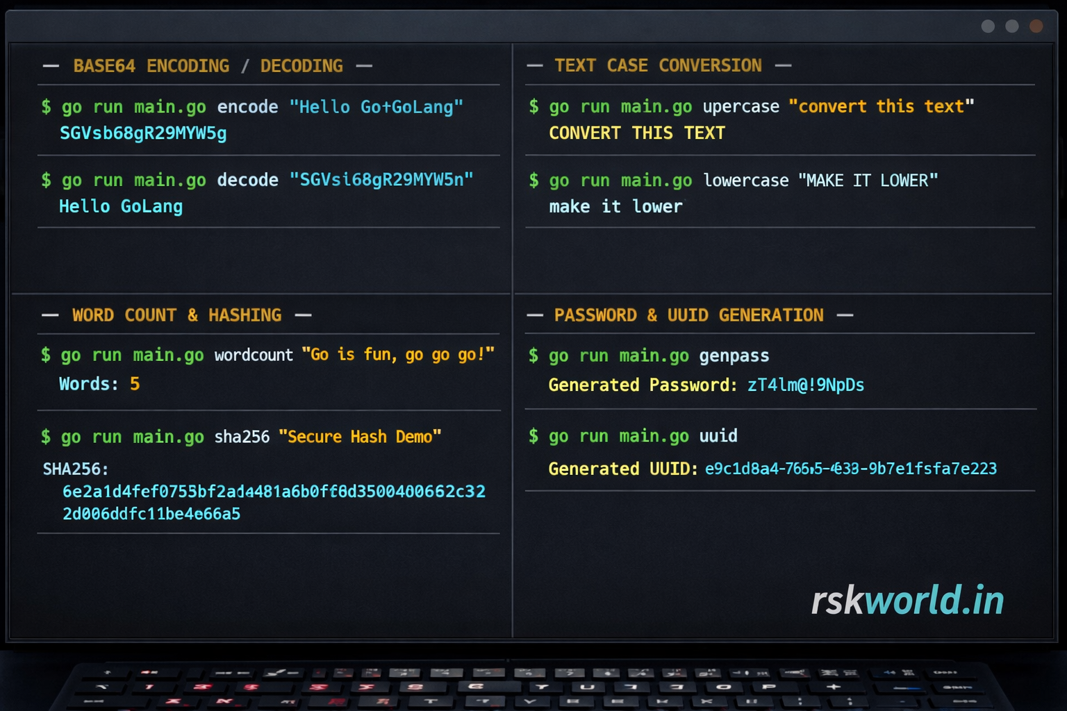 Go CLI Tool - rskworld.in