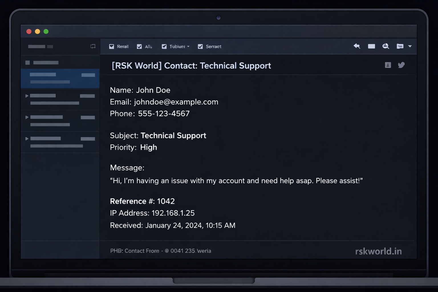 PHP Contact Form - rskworld.in