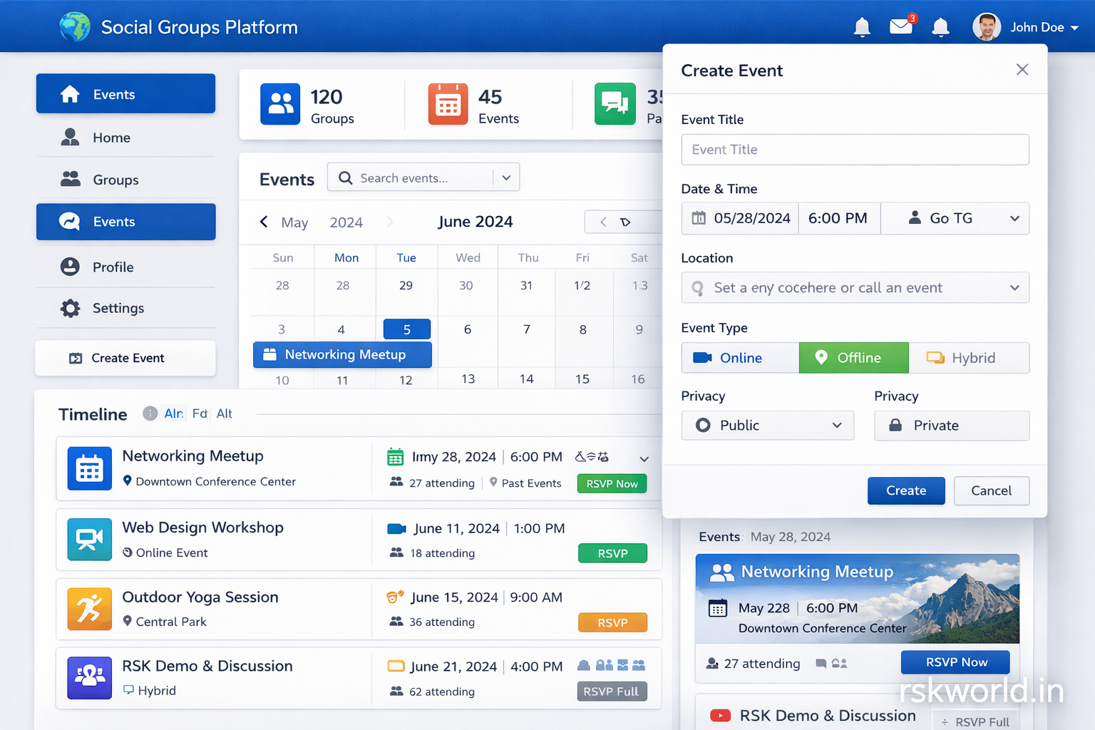 Social Groups Platform - rskworld.in