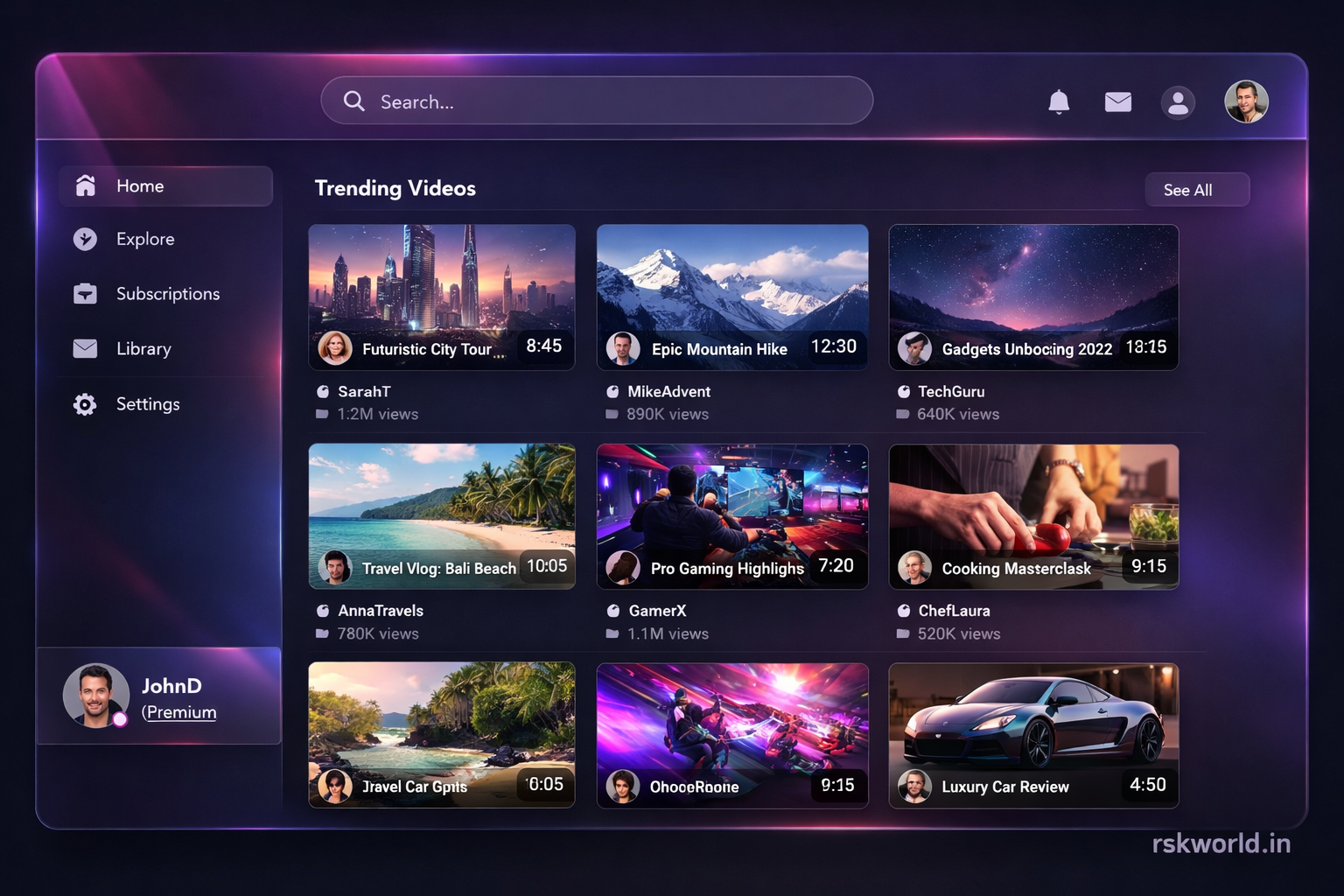 Video Sharing Platform - rskworld.in