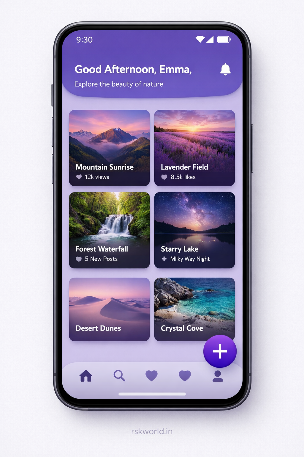 Android Material Card & FAB - rskworld.in