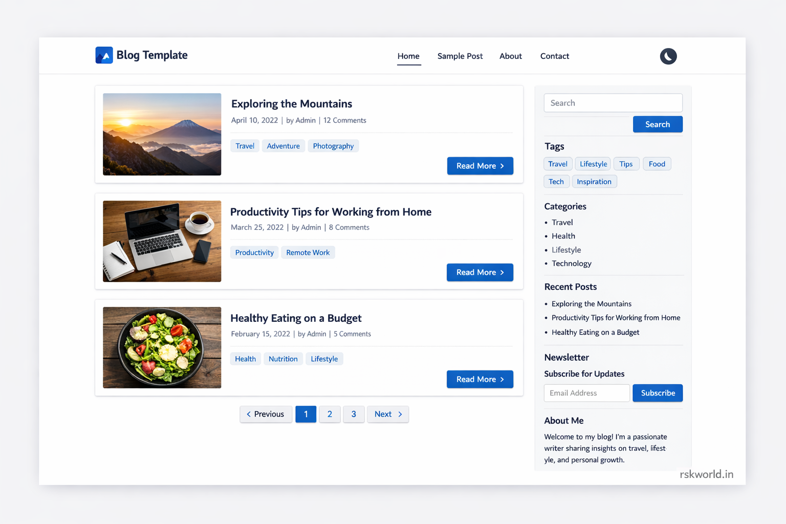Blog Template - rskworld.in