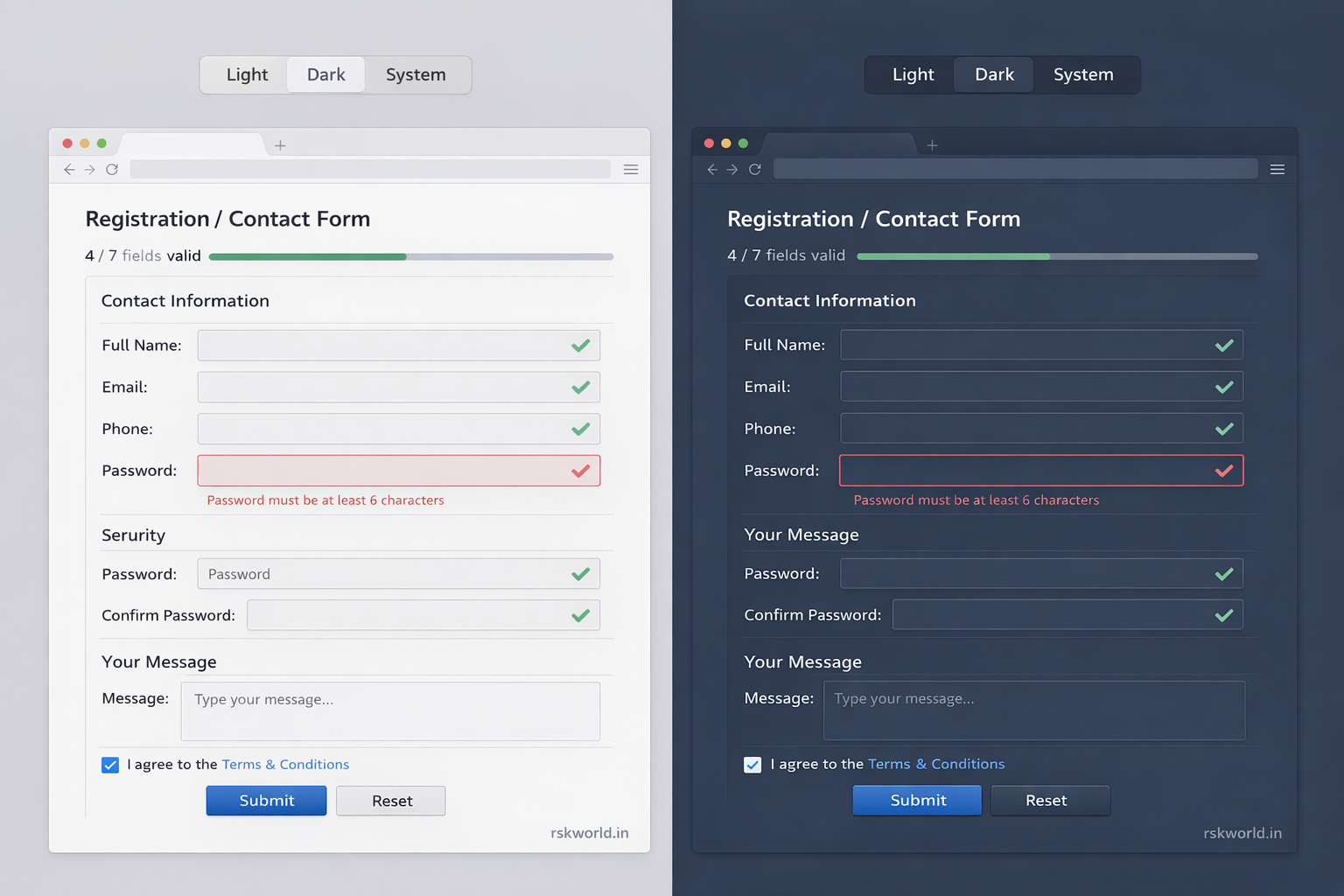 Form Validation Demo - rskworld.in