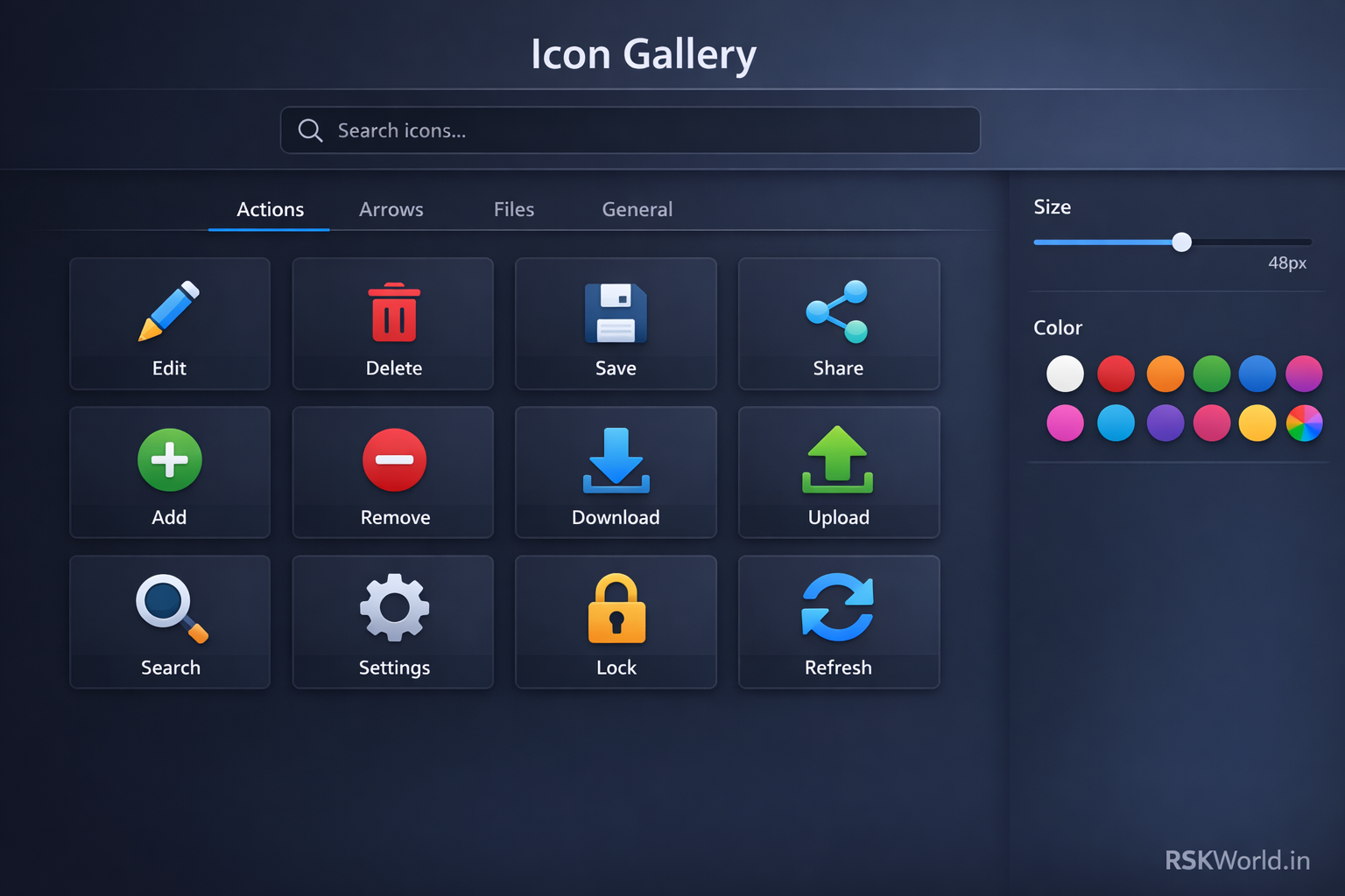 Icon Set & SVG Components - Overview - RSK World
