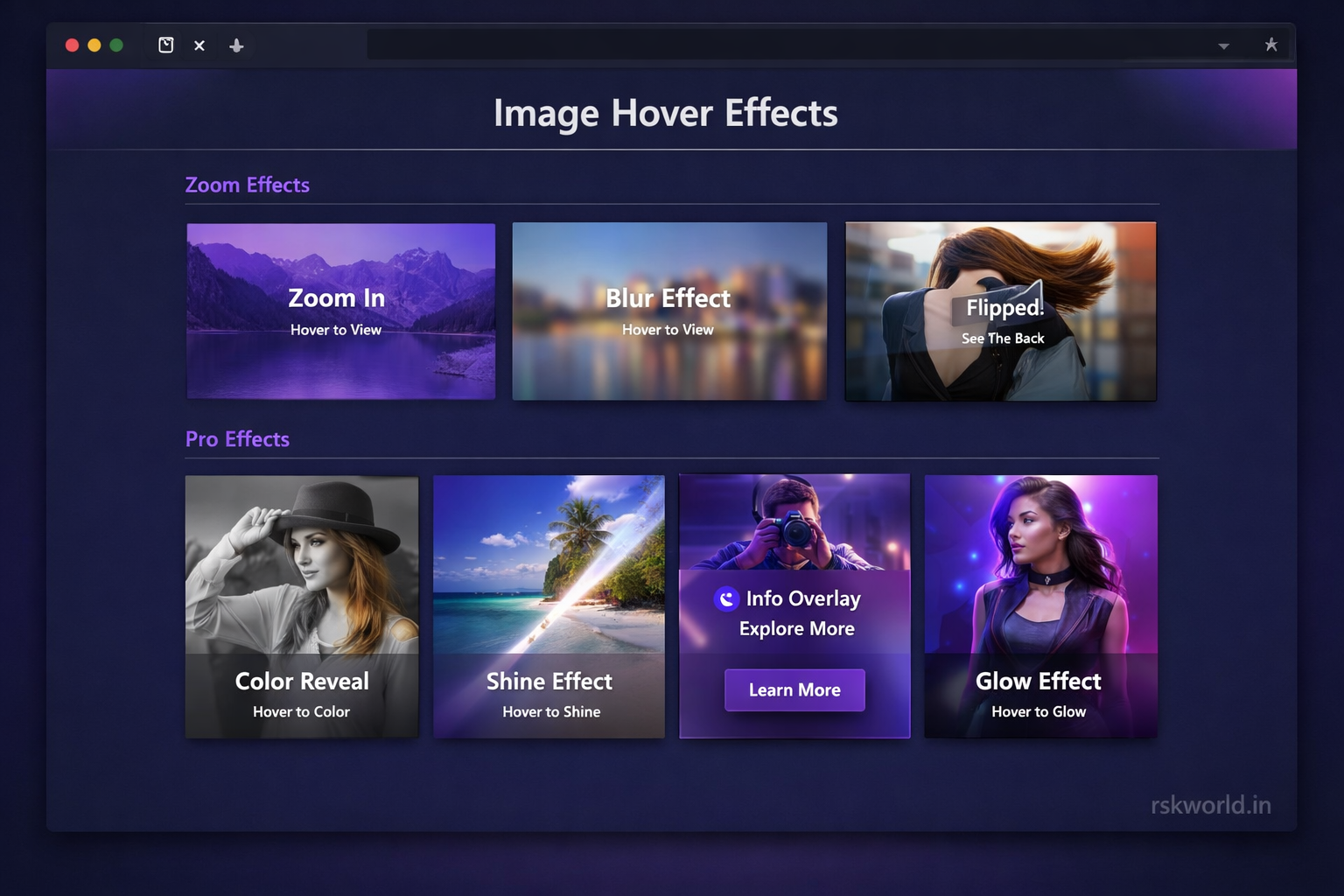 Image Hover Effects - rskworld.in