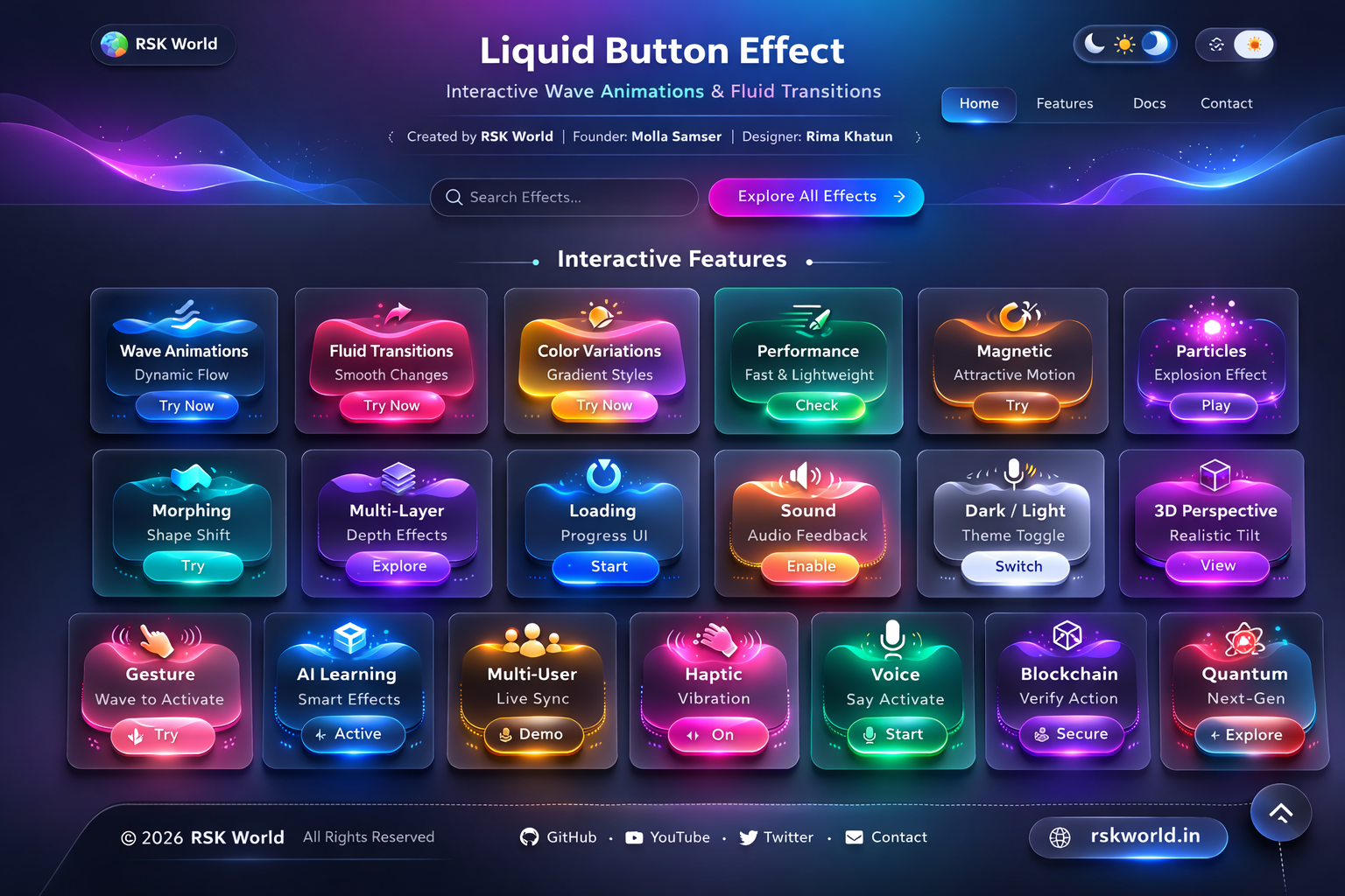 Liquid Button Effect - rskworld.in