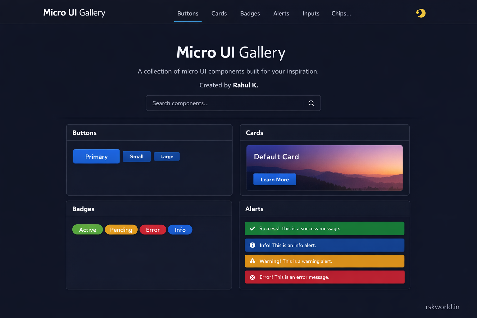 Micro UI Gallery - rskworld.in