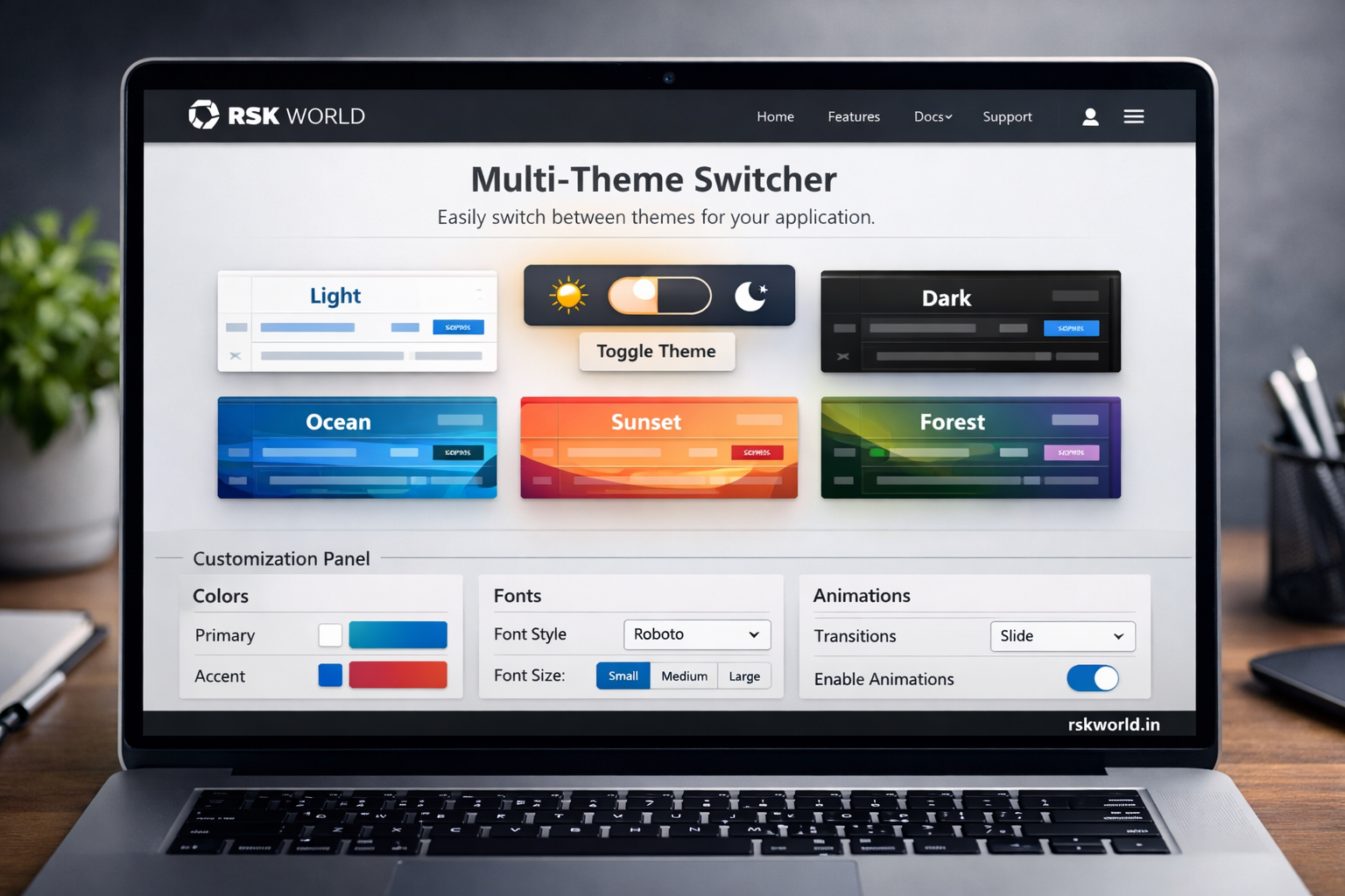 Multi-Theme Switcher - rskworld.in
