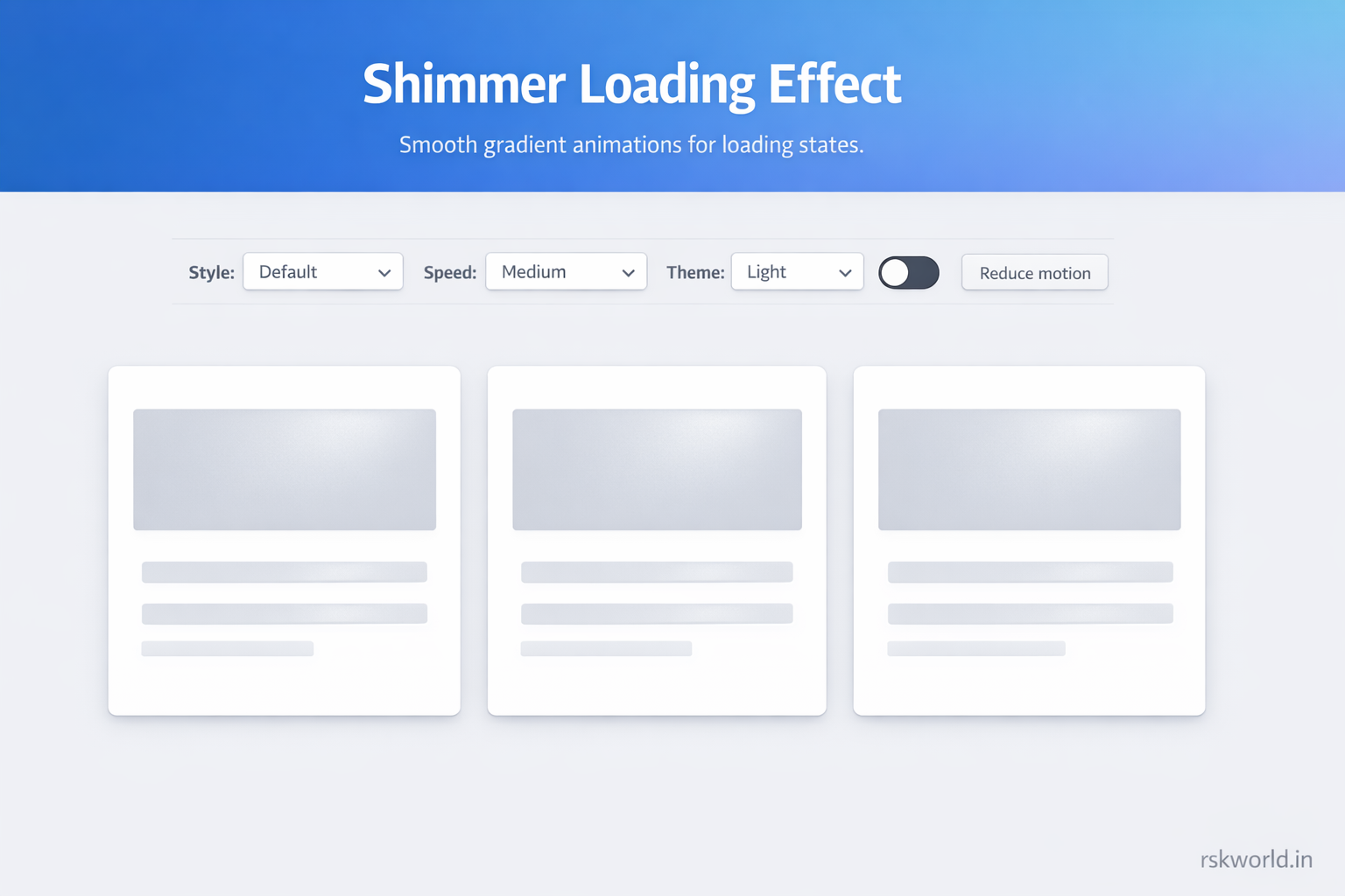 Shimmer Loading Effect - rskworld.in