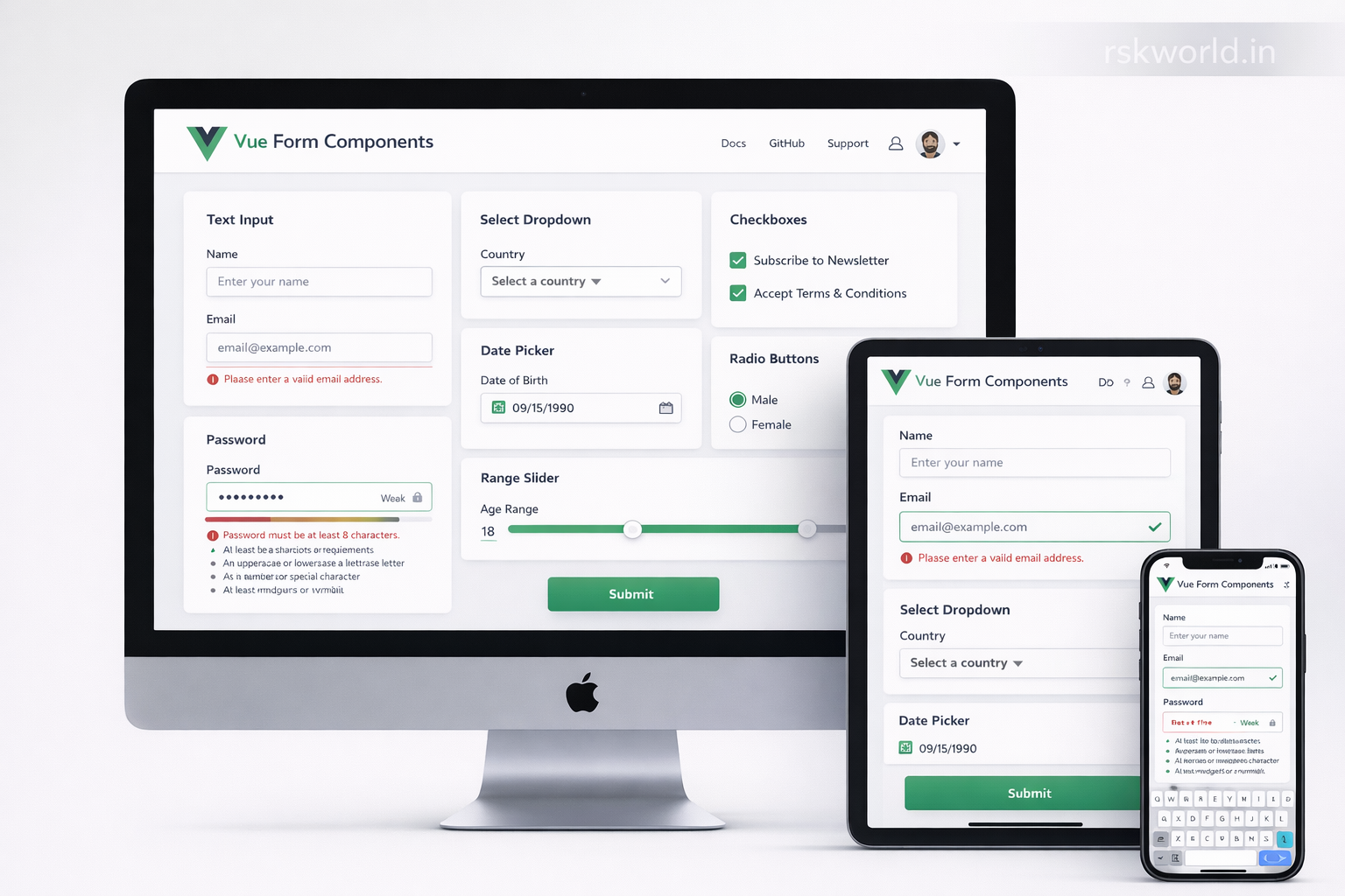 Vue Form Components - rskworld.in
