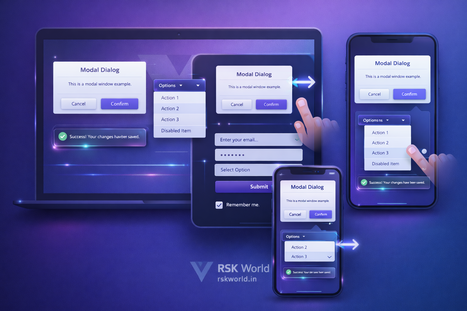 Vue Modal & Dropdown - rskworld.in