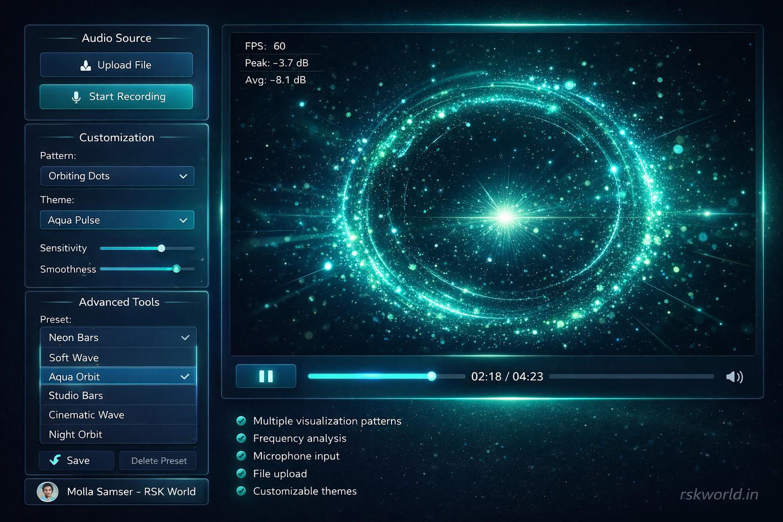 Audio Visualizer - rskworld.in