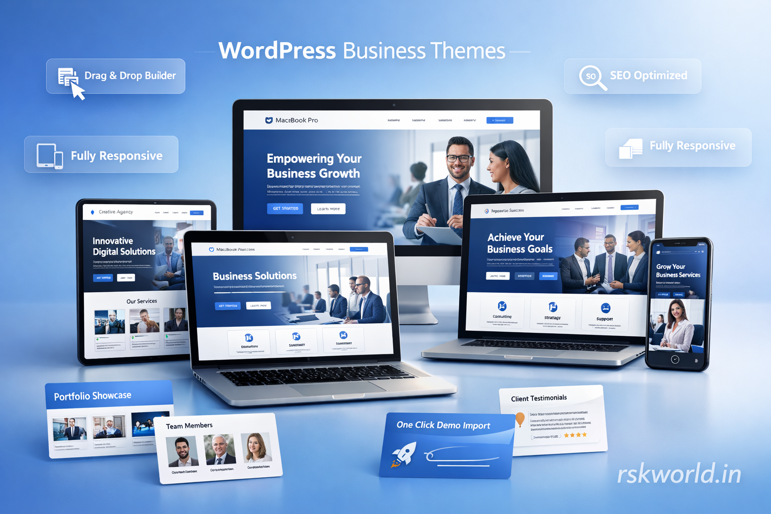 Free WordPress Business Themes Showcase - 100% SEO Optimized