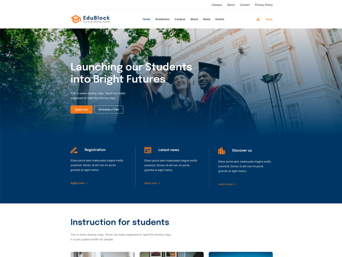 EduBlock - Modern WordPress Education Theme - Free WordPress Education Theme Download